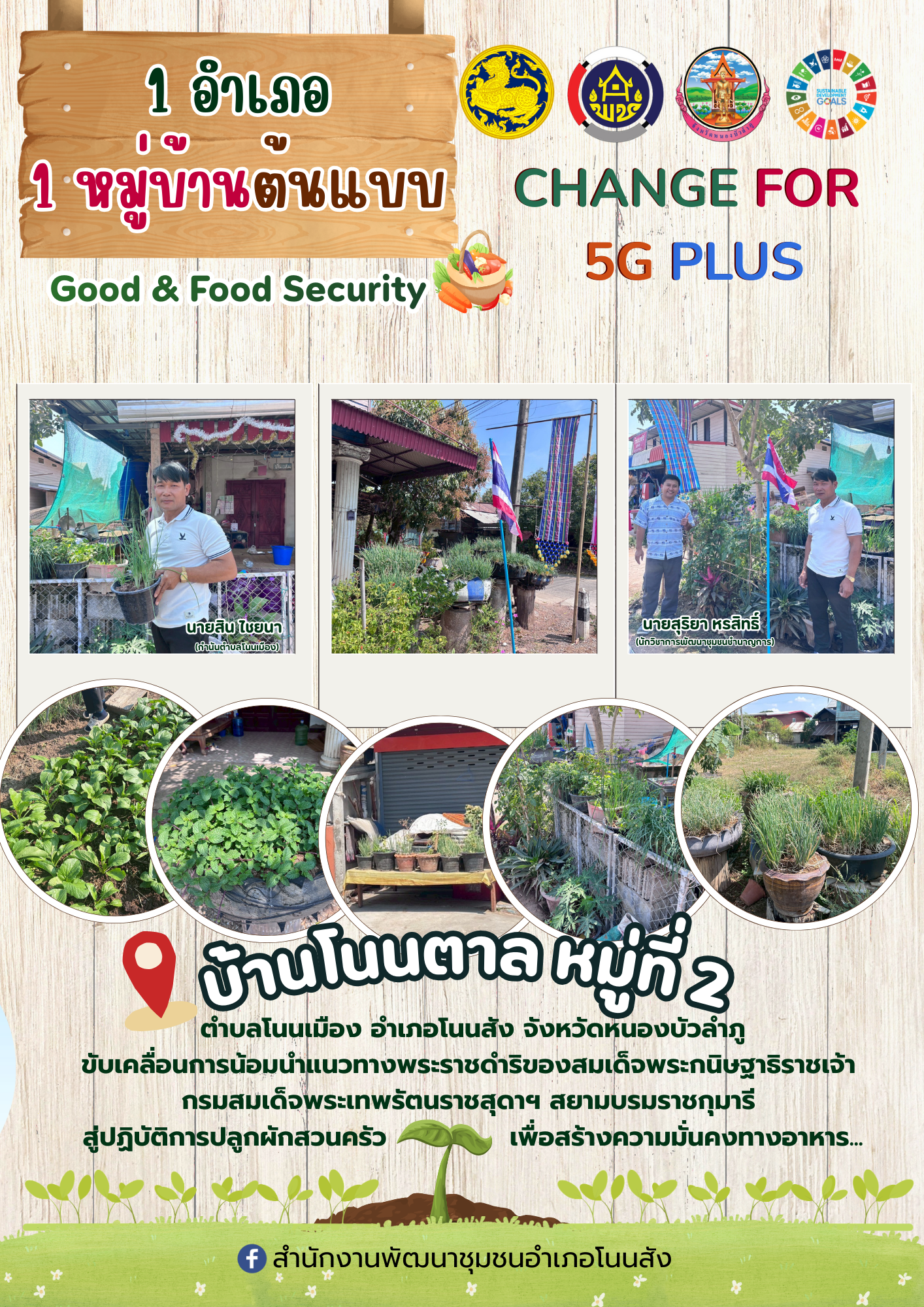 🌾☘️ สพอ.โนนสัง ขับเคลื่อนหมู่บ้านต้นแบบ สร้างความมั่นคงทางอาหาร 1 อำเภอ 1 หมู่บ้านต้นแบบ 🌾🐟 