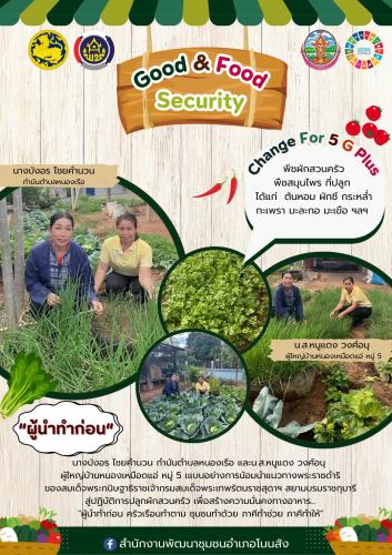 🥒🌽🌶️ สพอ.โนนสัง ขับเคลื่อนกิจกรรม "ผู้นำทำก่อน" Change For 5G Plus : ปรับเปลี่ยนดี ชีวีมีสุข (G1: Good & Food Security)🍆🍅🥬